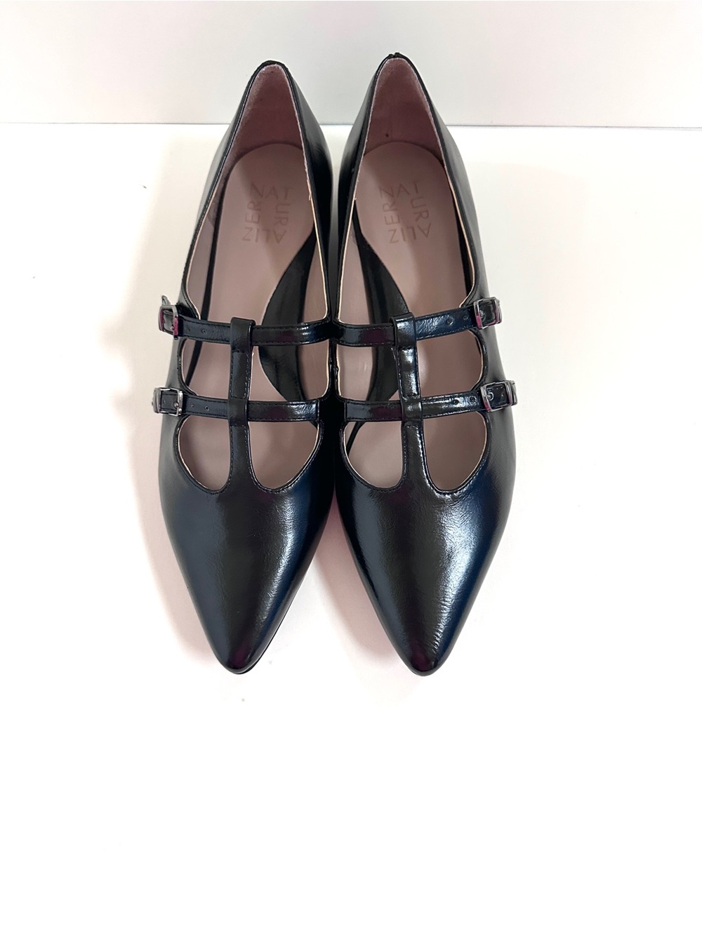 NATURALIZER BRIGITTE POINTED-TOE T-STRAP CLASSIC MARY JANE FLATS NEW!Sz8.5